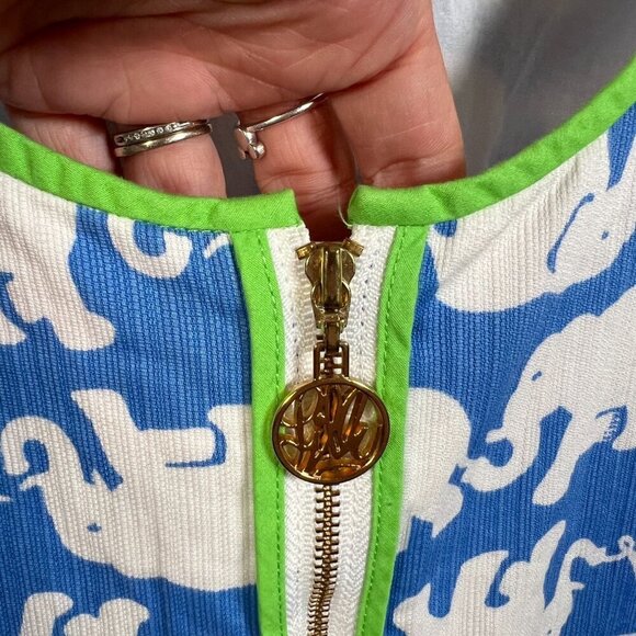 Lilly Pulitzer Cathy Shift Dress Size 0 Tusk in Sun Elephant Preppy Vacation - Picture 6 of 9